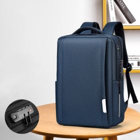 Men's And Women's Fashion Casual USB Charging Backpack (Option: Blue-15.6inch)